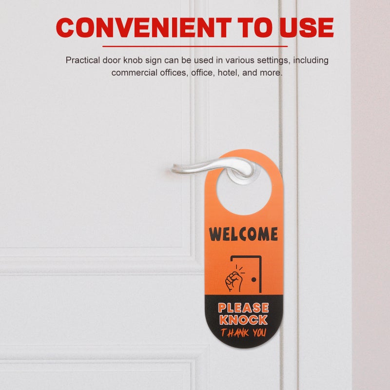 Door Hanger Sign Office Door Knob Hanger Sign Please Knock Door Sign Sign - Image 3