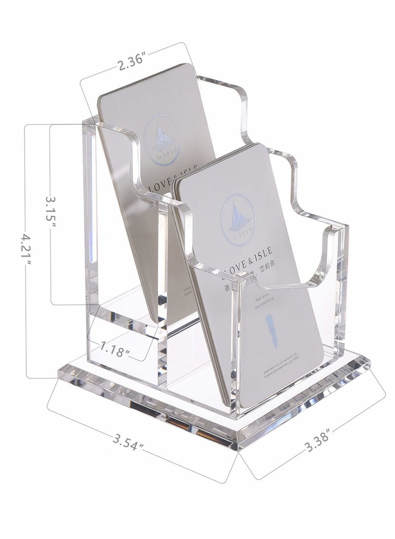 SOLARAE Business Card Holder, Acrylic Business Card Holder for Desk Clear Business Card Stand Desktop Business Card Holders Plastic Business Card Display for Exhibition, Home, and Office - Image 2