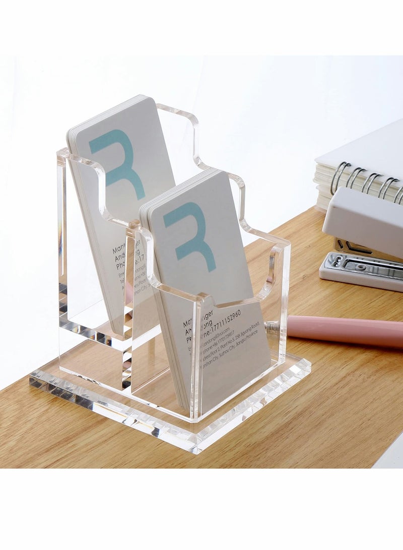 SOLARAE Business Card Holder, Acrylic Business Card Holder for Desk Clear Business Card Stand Desktop Business Card Holders Plastic Business Card Display for Exhibition, Home, and Office - Image 5
