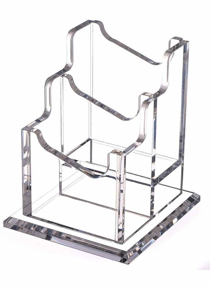 SOLARAE Business Card Holder, Acrylic Business Card Holder for Desk Clear Business Card Stand Desktop Business Card Holders Plastic Business Card Display for Exhibition, Home, and Office - Image 1