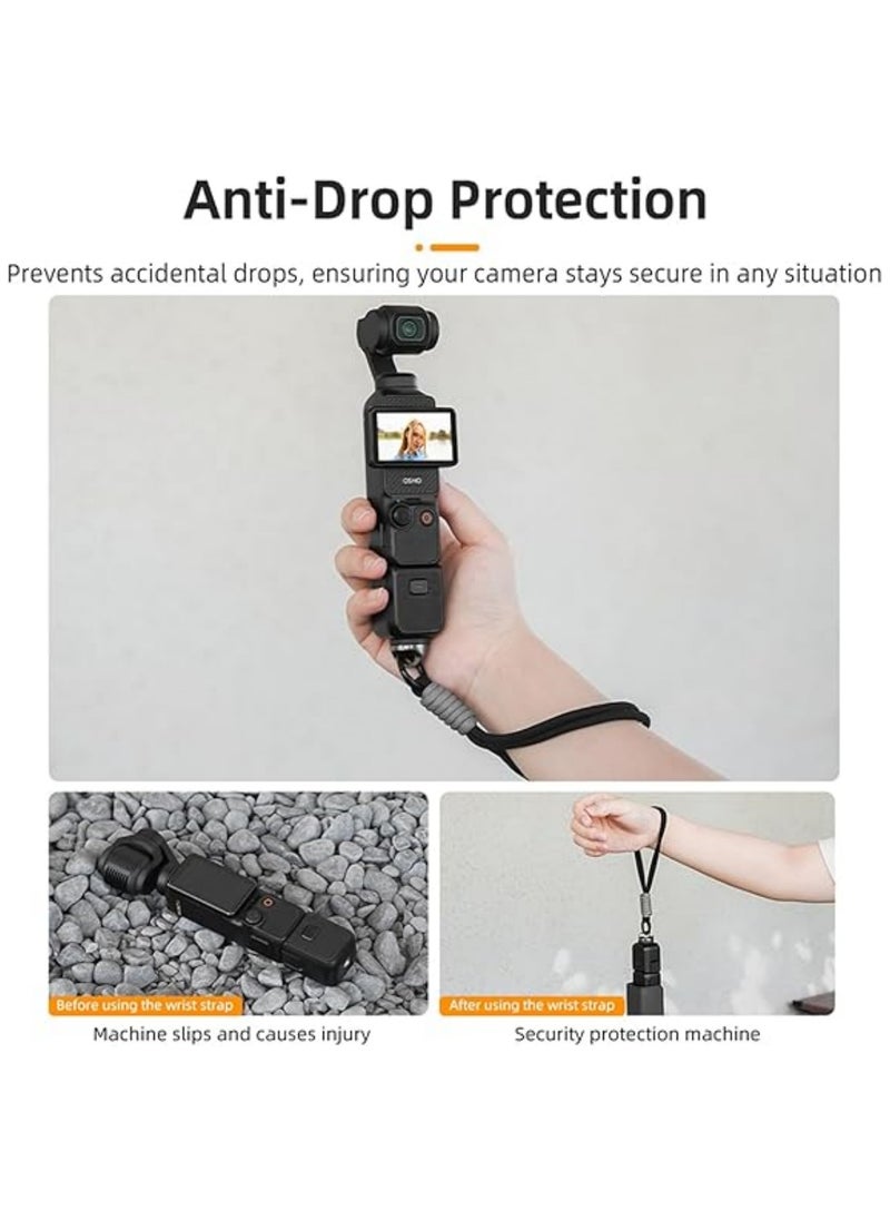 Generic Camera Wrist Strap Lanyard with Screw for DJI Osmo Pocket 3 for Insta 360 X3/X4/X2 Universal Hand Strap for DSLR Cameras Action Cameras Selfie Sticks (Black)  - Image 5