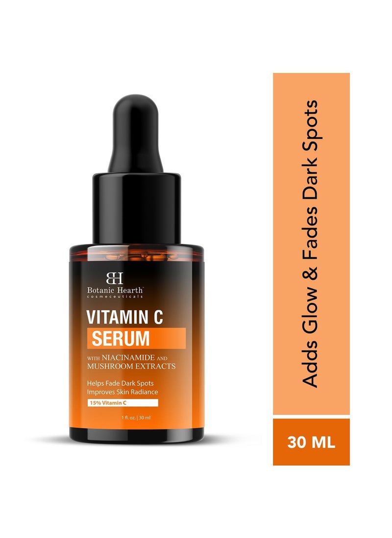 Botanic Hearth - Botanic Hearth 15% Vitamin C Face Serum 30 ml with Niacinamide, Hyaluronic Acid, Allantoin, Cica, Ferulic Acid & Vitamin E | Targets Dark Spots, Sun Damage, Wrinkles to Brighten & Even Tone Skin| - Image 1