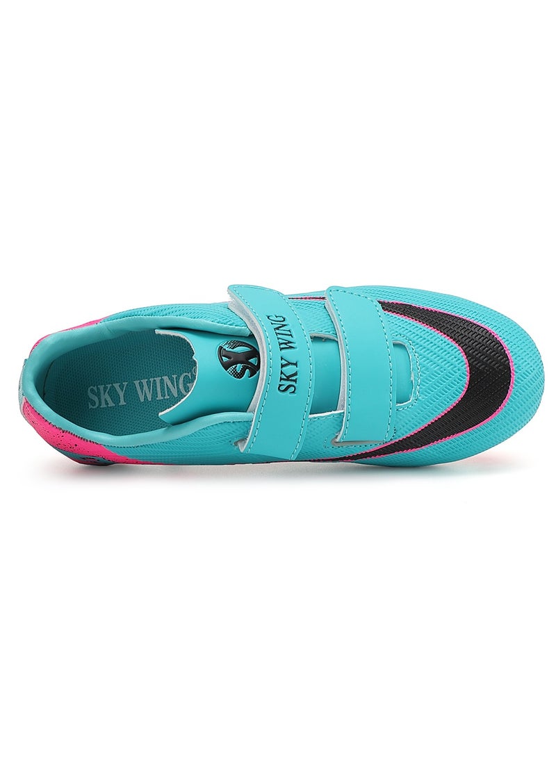 جناح السماء حذاء كرة قدم SKY WING للأولاد والبنات بنعل FG مزود بخطاف وحلقة حذاء كرة قدم للجنسين للأطفال للاستخدام الداخلي والخارجي مناسب للأطفال الصغار والكبار - Image 5