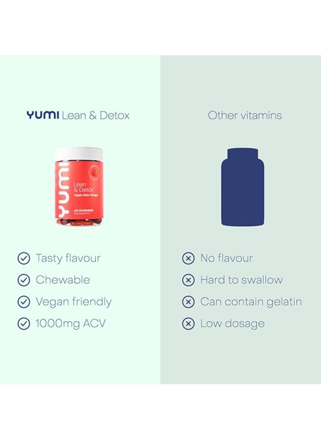 Yumi Nutrition Apple Cider Vinegar Gummies With The Mother X 60-1000Mg Apple Flavour  - Image 3