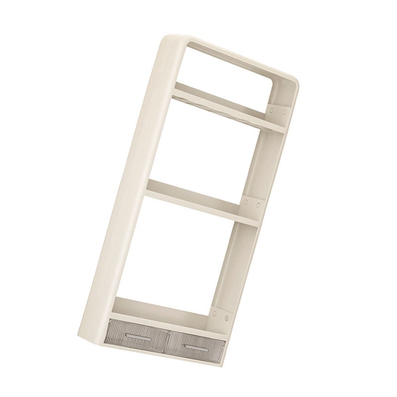 Wall Mounted Spice Rack Organizer 3-Layer Plastic No Drilling Installation With 7 Adhesive Backings - Triple Layer Design With 6 Removable Hooks for Kitchen Pantry Organization - Image 4