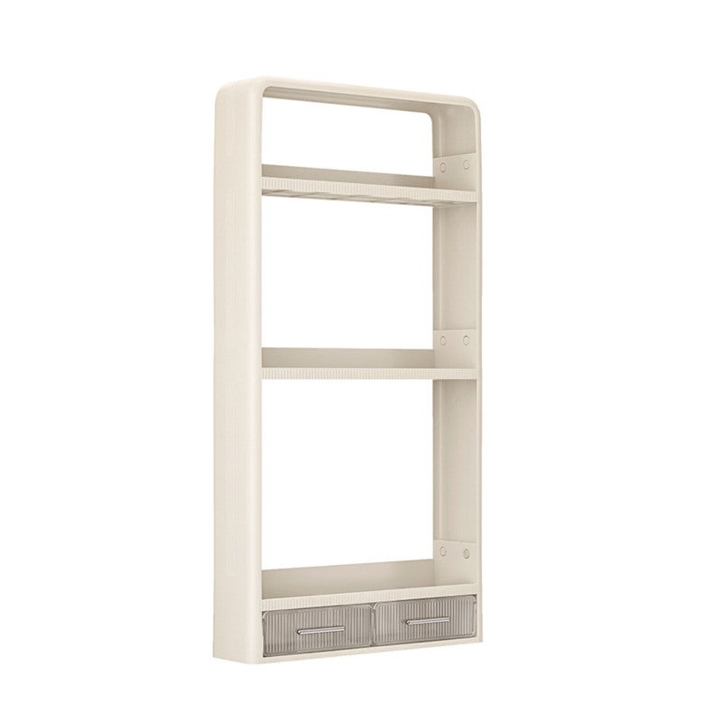 Wall Mounted Spice Rack Organizer 3-Layer Plastic No Drilling Installation With 7 Adhesive Backings - Triple Layer Design With 6 Removable Hooks for Kitchen Pantry Organization - Image 1