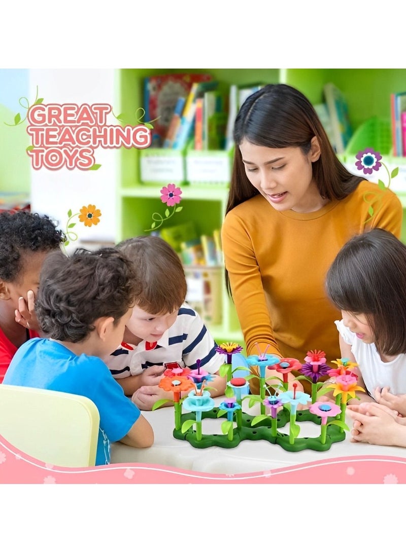 مجموعة زهور بلاستيكية تركيبية ملونة، ألعاب مونتيسوري لتعزيز التفكير التنموي وتنمية المهارات الحركية والحسية للأطفال الصغار، أدوات دعم التدريب للمعلمين والآباء، هدية مميزة (مجموعة من 38 قطعة) - Image 3