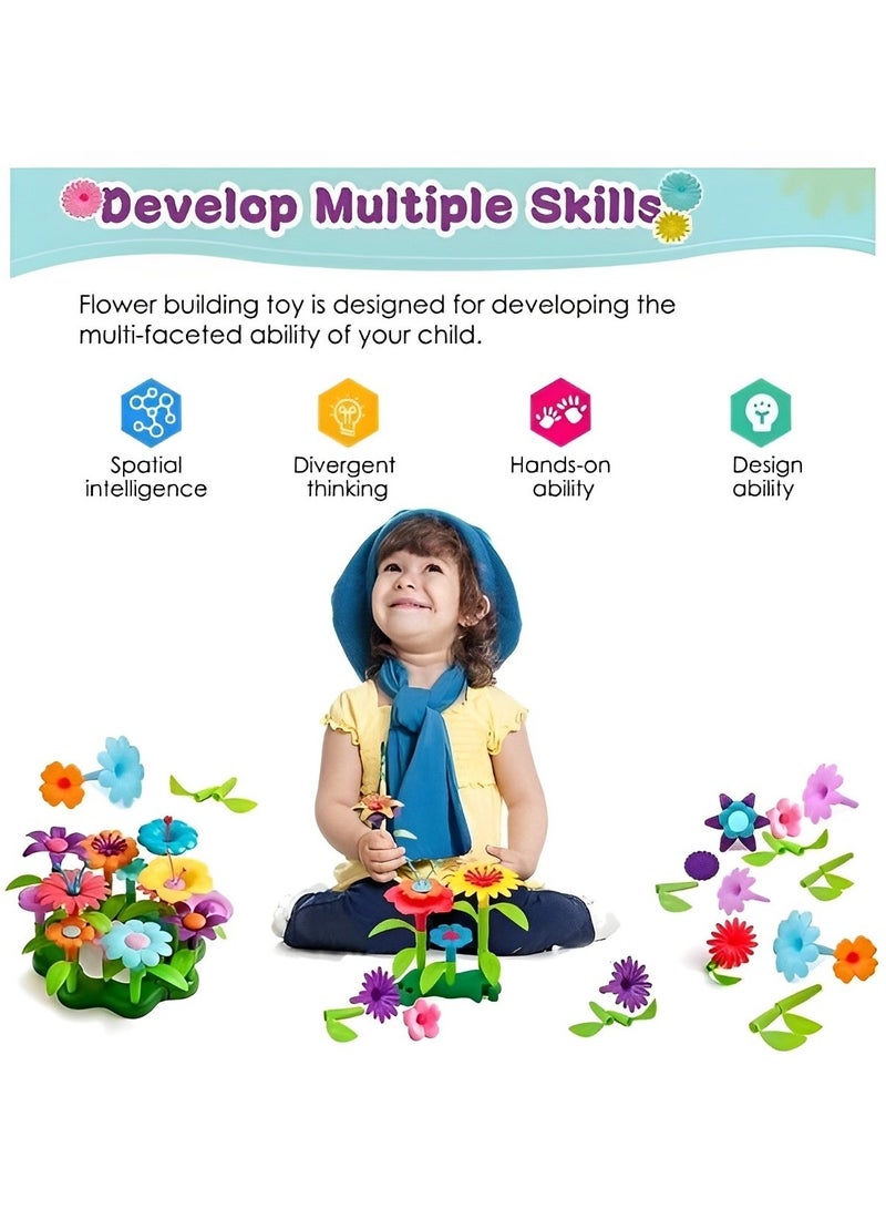 مجموعة زهور بلاستيكية تركيبية ملونة، ألعاب مونتيسوري لتعزيز التفكير التنموي وتنمية المهارات الحركية والحسية للأطفال الصغار، أدوات دعم التدريب للمعلمين والآباء، هدية مميزة (مجموعة من 38 قطعة) - Image 5