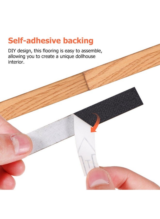 توي اند اونا أرضيات بيوت الدمى المصغرة من توياندونا، 40 قطعة، ألواح أرضية لبيوت الدمى الصغيرة ذاتية اللصق، أرضيات خشبية لبيوت الدمى قابلة للتقشير واللصق لإكسسوارات بيوت الدمى - Image 3