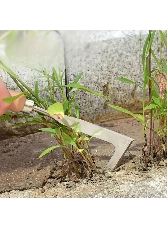 Stainless Steel Weeding Rake Manual Weed Puller Tool For Garden Lawn And Yard - Image 4