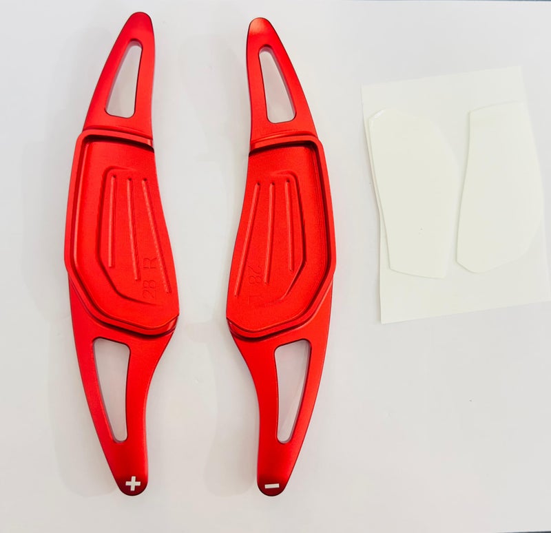 AUTO MT Red CNC Metal Paddle Shifter S-Koda Slavia Interior Styling Parts Extensions Car Paddle Shifter Cover Compatible with S-Koda Slavia Auto Accessories - Image 3