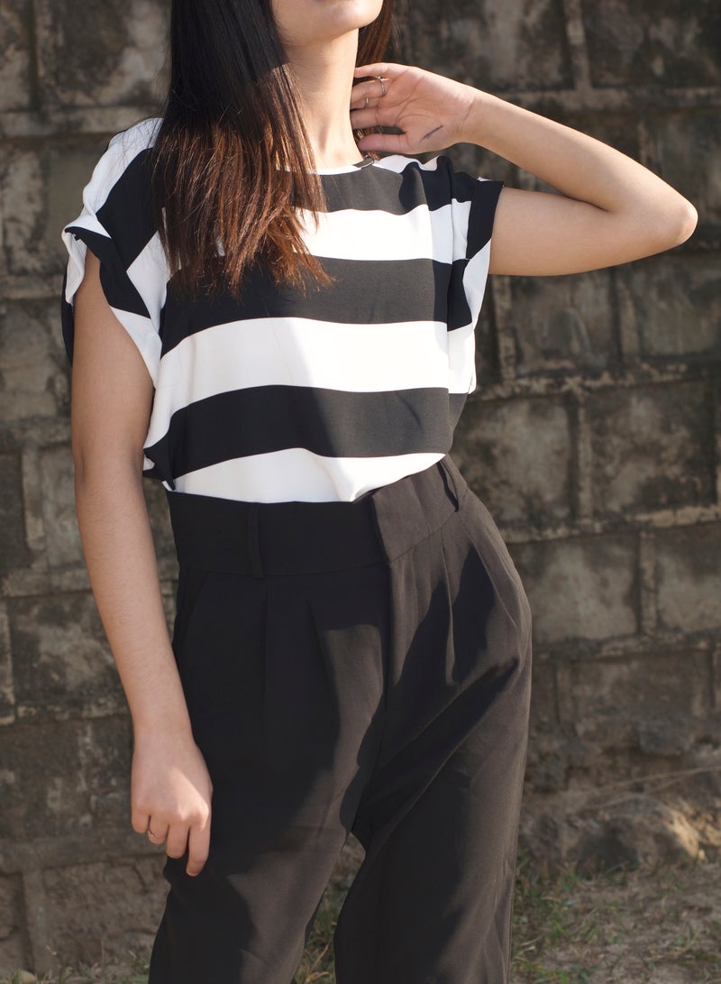 P FOR PRETTY Striped Black And White Top - Image 5