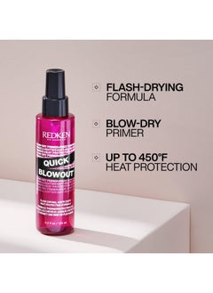 REDKEN Redken Quick Blowout Heat Protectant Spray | Smooths & Adds Shine | Lightweight Blowdry Styling Primer & Heat Protection for Blowouts | For All Hair Types  - Image 2