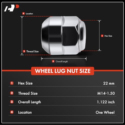 A-Premium M14-1.50 Wheel Lug Nuts Compatible with Honda Odyssey Passport Pilot Acura MDX RLX TL ZDX 5-PC Set - Image 2