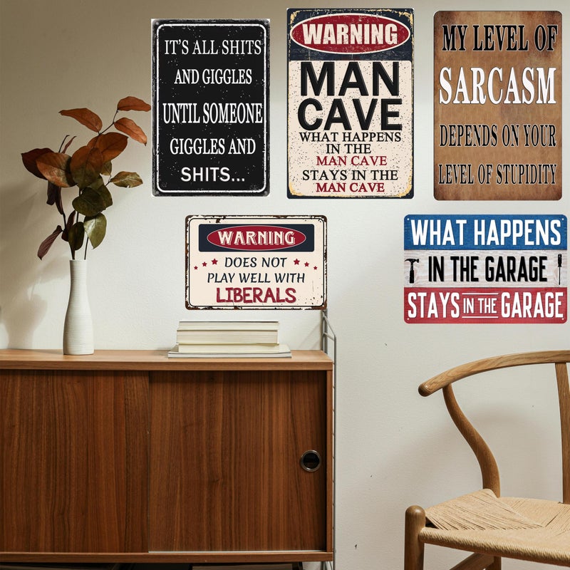 Yosqego Funny Garage Signs Man Cave Decor For Men Vintage Metal Tin Sign Gifts For Man Cave No Trespassing Sign Warning Due To The Rising Cost Of Ammunition Sign Wall Decor For Home Bar 12 X 8 Inches - Image 5