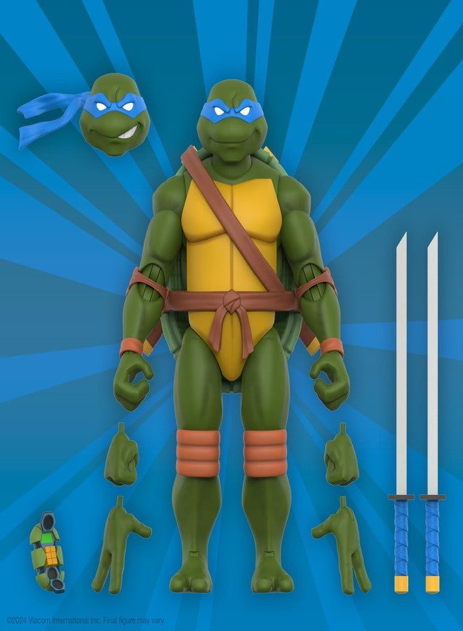 Super7 ULTIMATES! Teenage Mutant Ninja Turtles Leonardo - 7" TMNT Action Figure with Accessories Classic Cartoon Collectibles and Retro Toys - Image 5