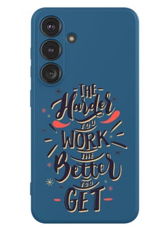 Protective Slim Fit Case Liquid Silicone Cover with Full Body Protection Anti-Scratch Shockproof Case For Samsung Galaxy S24 Plus (Blue) - Harder you work Better you get