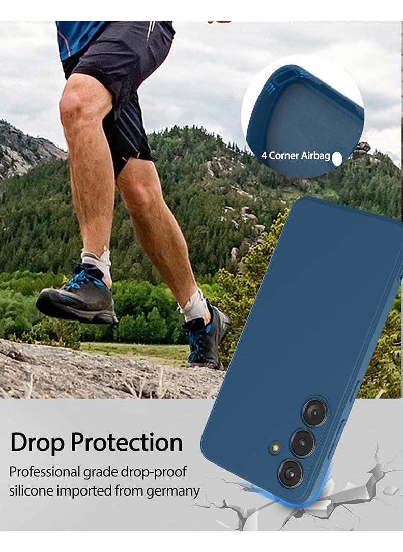 Theodor - Protective Slim Fit Case Liquid Silicone Cover with Full Body Protection Anti-Scratch Shockproof Case For Samsung Galaxy S24 Plus (Blue) - Harder you work Better you get - Image 1
