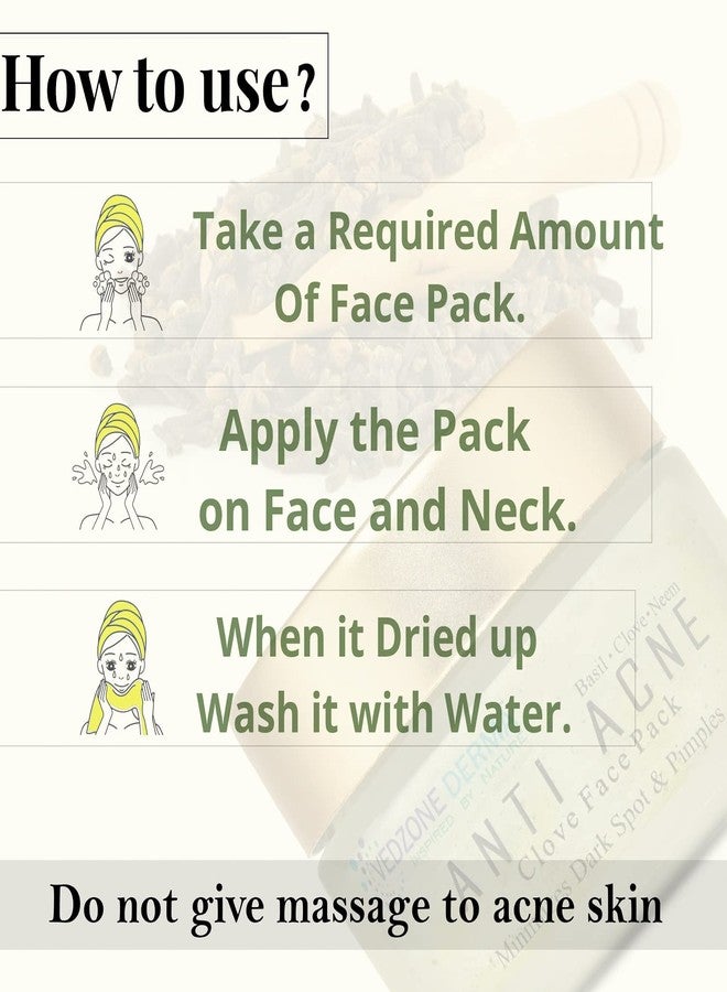 Vedzone Derma Natural Ayurvedic Anti Acne Face Pack 50g | Herbal Face Pack for Pimples, Dark Spots & Oily Skin | Enriched with Clove, Basil & Neem | Gentle Skin Purifying & Anti-Blemish Care - Image 5