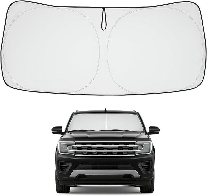 Proadsy Front Windshield Sun Shade Foldable Sunshade Protector Custom Fit 2018-2024 Ford Expedition Accessories 2023 Upgrade - Image 1