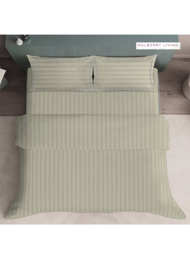 MULBERRY LIVING غطاء لحاف مقاس كوين  ×  سم قطن %   بخطوط إليزيان بيج - Image 4