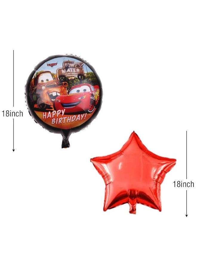 ALY - 5PCS Lightning McQueen Cars Foil Balloons For Kids Birthday Baby Shower Car Theme Party Decorations - Image 1