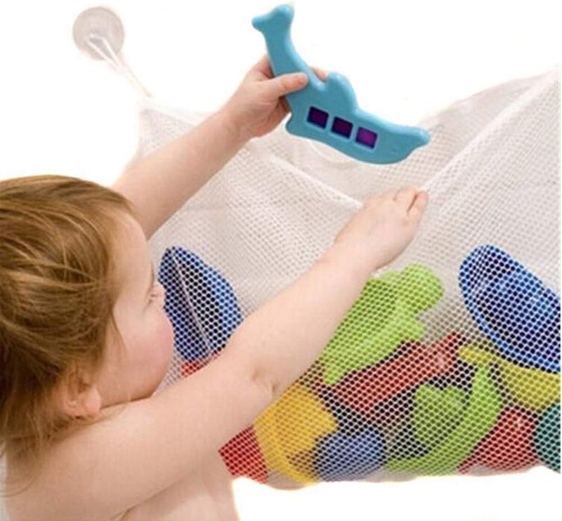 klarako Kids Baby Bath Time Toys Storage Suction Bag Bathroom Mesh Toys Bag Convenient Children Home Bath Tub Toy Bags Hanging Organizer Storage Bag Bathroom Organiser Net Bags Large klarako 36 * 37cm