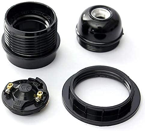 Homenique E27 Black Ring Type for Table Lamps Lights Screw Type Holder Pack of 2 - Image 2
