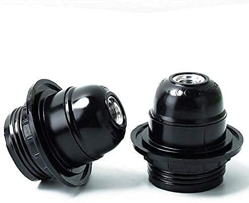 Homenique E27 Black Ring Type for Table Lamps Lights Screw Type Holder Pack of 2 - Image 1