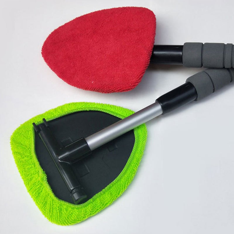 2pcs Windshield Cleaner Microfiber Car Window Cleaning Tool with Handle - Image 3