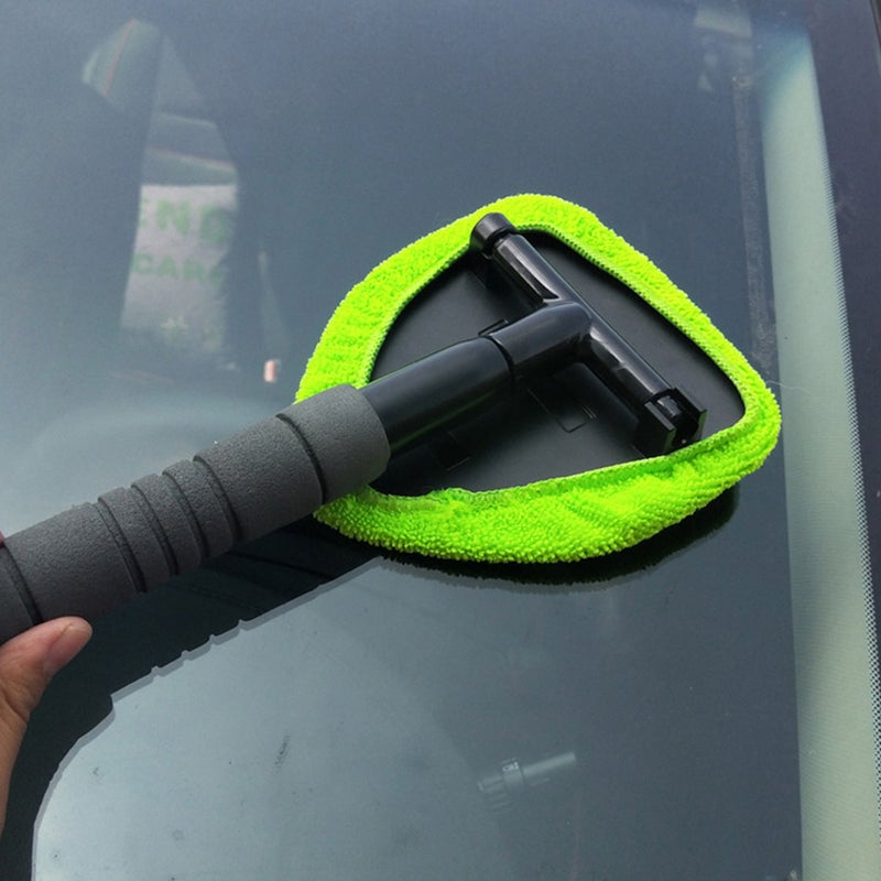 2pcs Windshield Cleaner Microfiber Car Window Cleaning Tool with Handle - Image 4