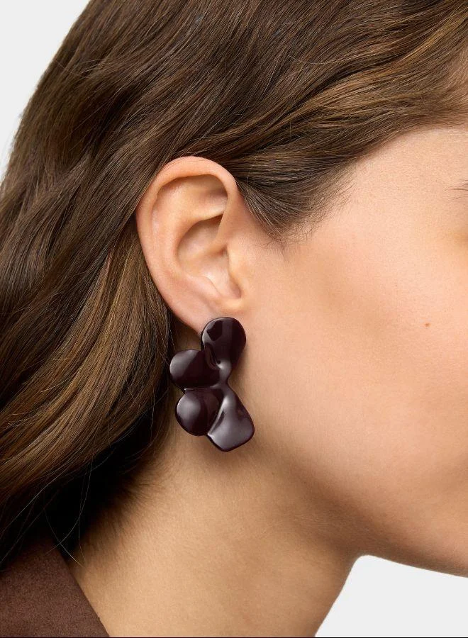 بارفوا أقراط الزهور بالمينا