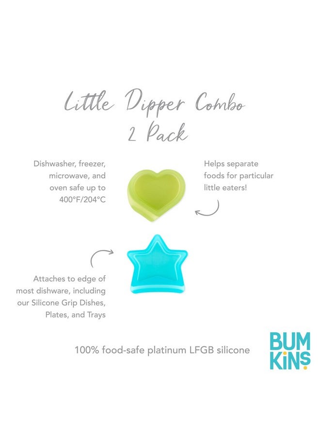 BUMKiNs Bumkins Baby Silicone Little Dippers, Attaches to Bowls, Dishes and Plates, Sauce Cup, Holds Condiments, Dip, Puree, Toppings, Baby Led Weaning, Essential Feeding Supplies, Babies 6 Months Up, Blue  - Image 5