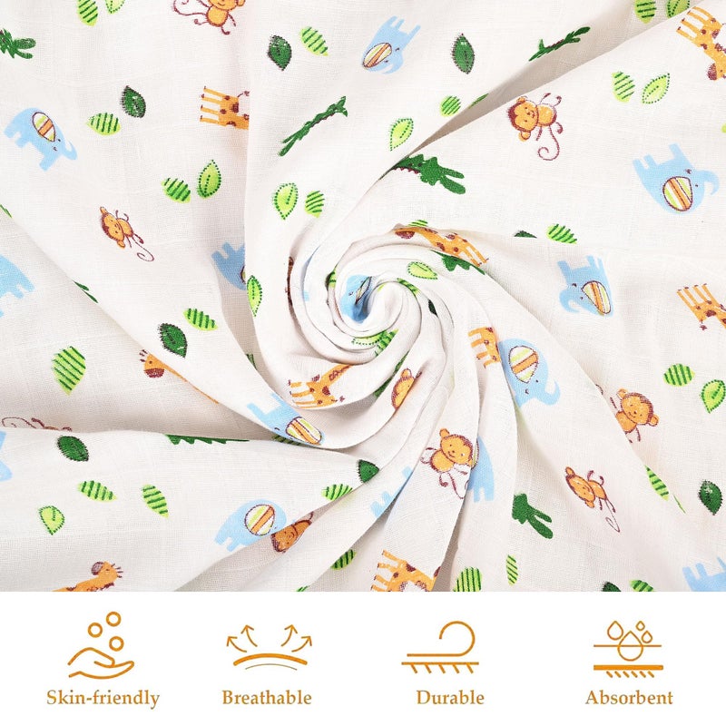 Kuber Industries Soft & Washable Muslin Cotton Swaddling Cloth for New Born Baby | Baby Wrap/Swaddle Blanket for Sleeping Kids | Cartoon-White - Image 5