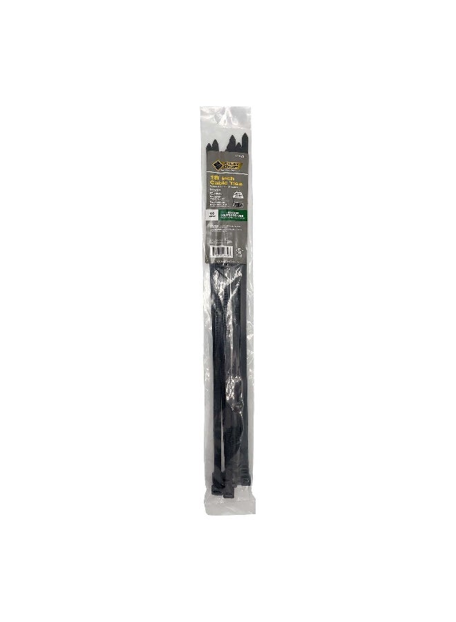 Steel Grip 10-Piece UV-Resistant Self-Locking Cable Tie Set Black 18 Inch 79655 - Image 1