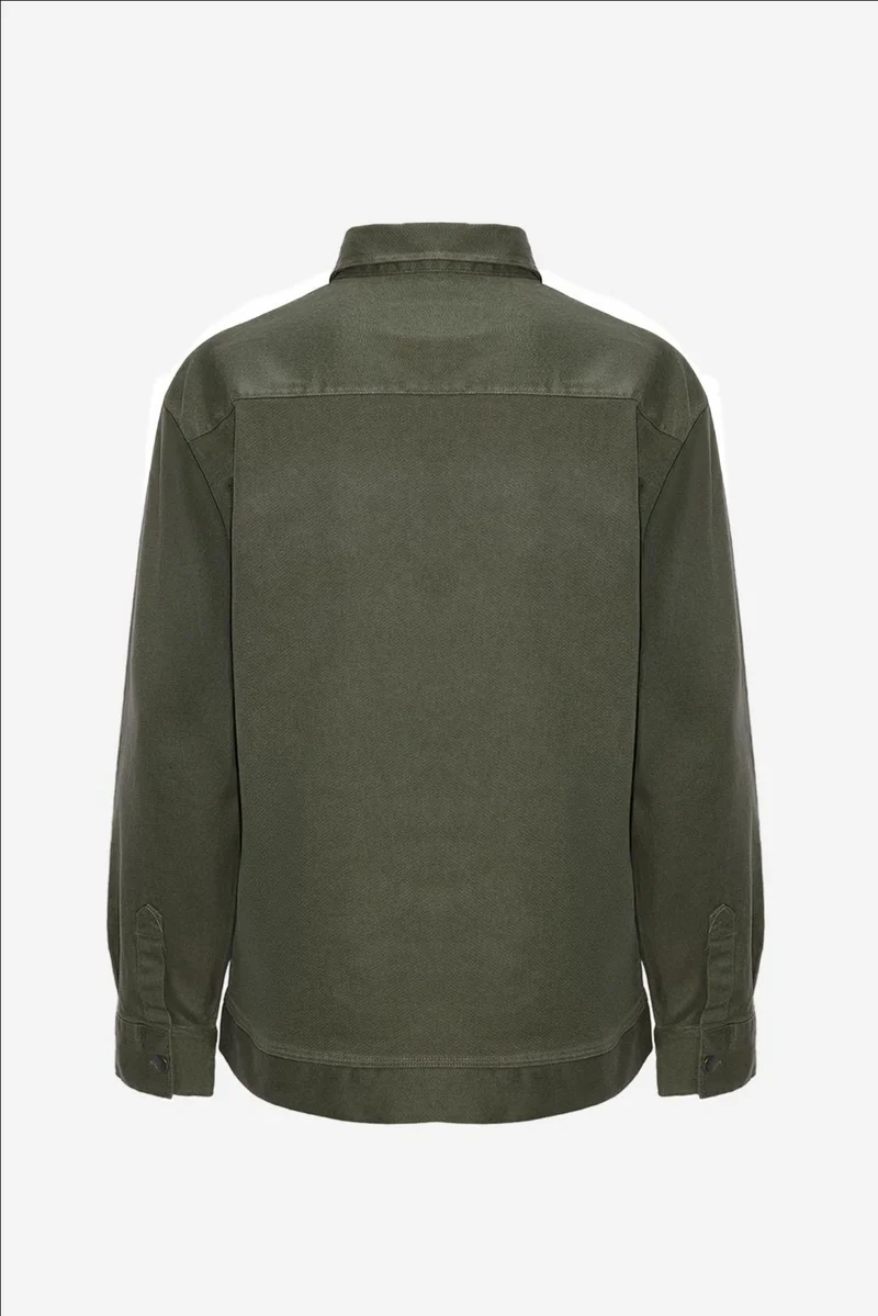 تودورس Men's Relax Fit Casual Cut Gabardine Lycra Side Pocket Khaki Jacket Shirt