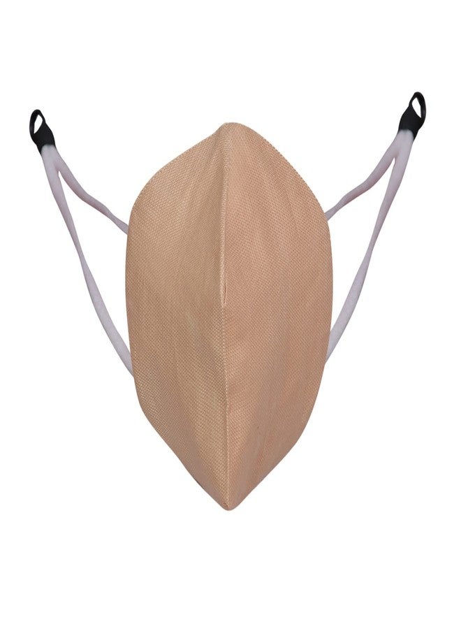 HRBS Men's and Women's Ultra Soft 3 Layer Cloth with Adjustable Elastic & Universal Fit Design, Cotton Reusable & Washable Face Mask Without Valve (Beige) - Pack of 4 - Image 4