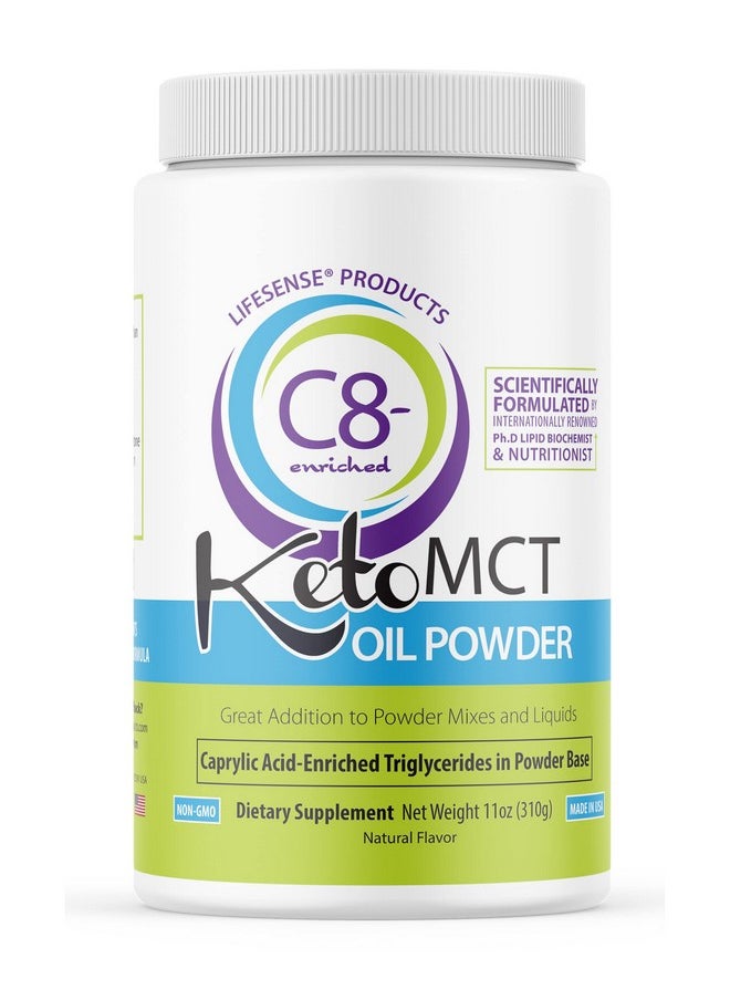 Lifesense - C8 Enriched Mct Oil Powder Unflavored Sourced From Coconut Oil Keto Friendly Developed By Phd Nutrition In Usa - Image 1