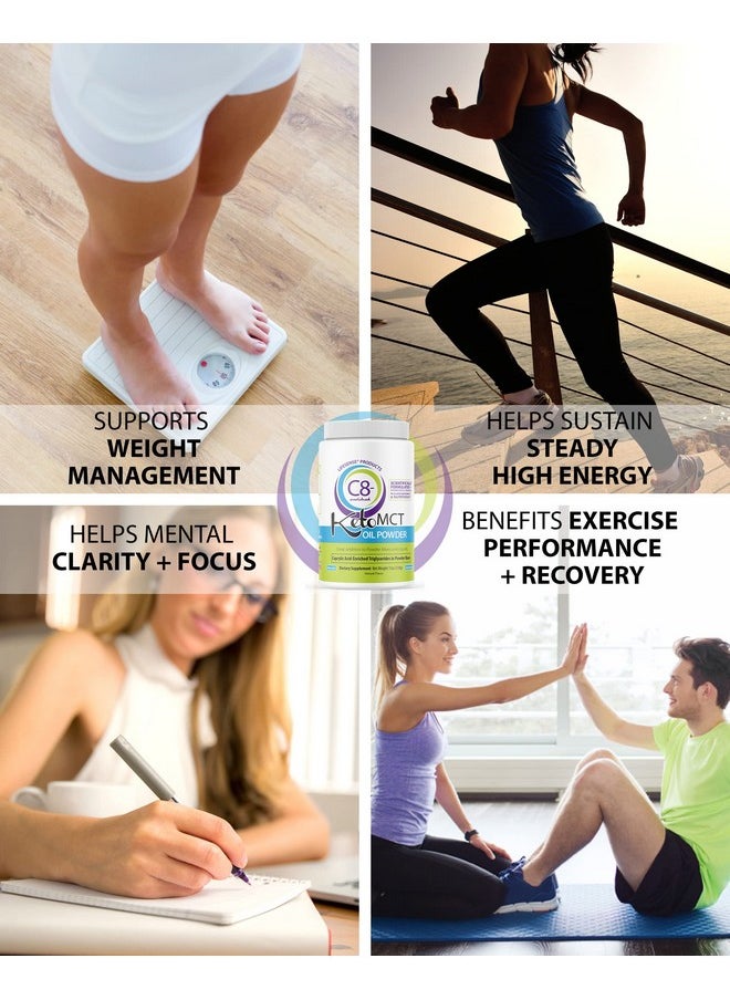 Lifesense - C8 Enriched Mct Oil Powder Unflavored Sourced From Coconut Oil Keto Friendly Developed By Phd Nutrition In Usa - Image 1