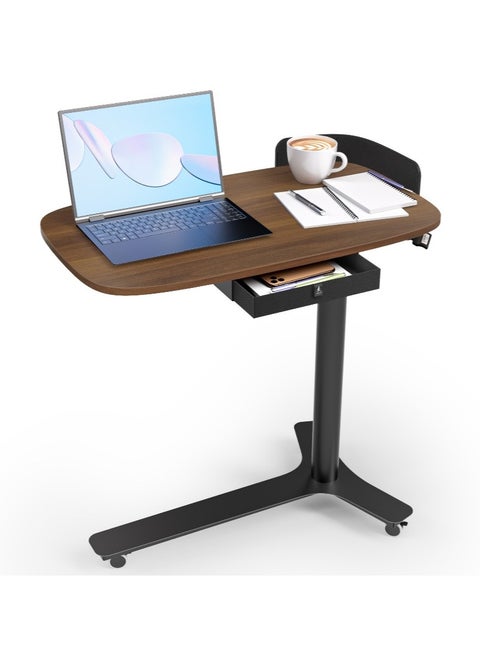 Kingsmith ETD2 Walnut Color Table | Lockable 360 degrees wheels | pneumatic manual 72-108 cm height adjustment