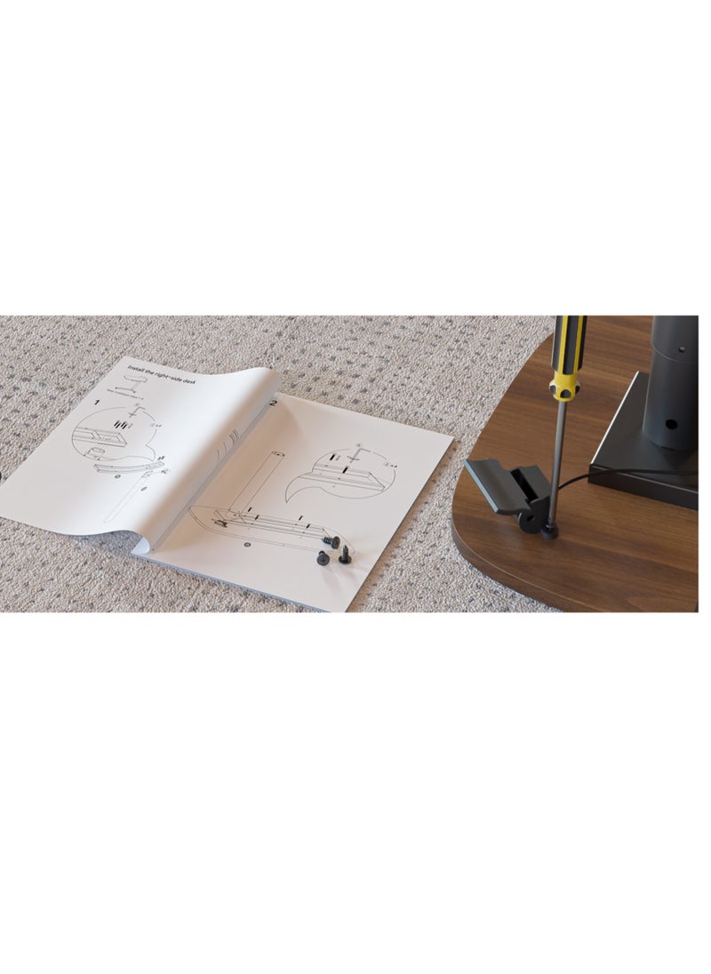 KINGSMITH - Kingsmith ETD2 Walnut Color Table | Lockable 360 degrees wheels | pneumatic manual 72-108 cm height adjustment - Image 1