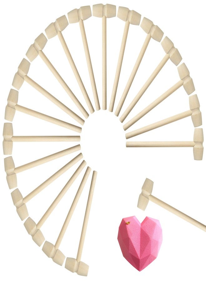TDOCK 50 Pcs Mini Wooden Hammers for Breakable Chocolate Bulk, Natural Wood Toy Mallets for Kids - Image 1