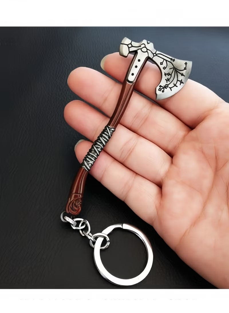 Axe Keychain Game God of War Keychains Kratos Blades of Chaos Cosplay Metal Keychain Cool Gifts for Men Teens Boyfriend Husband - Image 1
