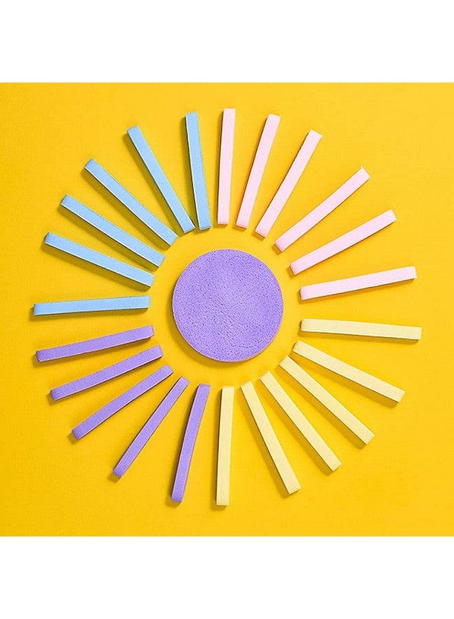 Belicia 12 Pcs Compressed Facial Sponge, Smilerain Face Cleansing Sponge Pad Exfoliating Wash Makeup Removal For Women, Makeup Removal Sponge Blue Pink Yellow Purple  - Image 5