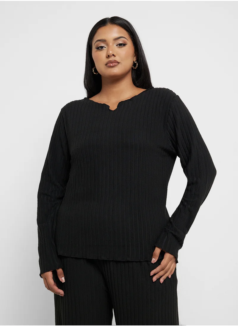 Ginger Plus Loungewear Ribbed Coord Set