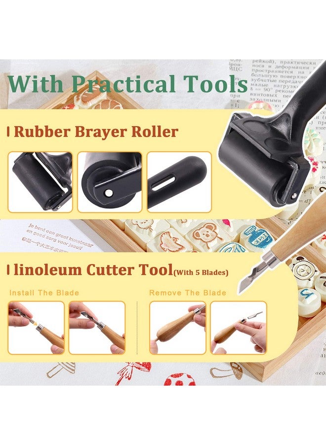 Keadic 12Pcs Soft Rubber Carving Blocks Kit Comes With Linoleum Cutter Tools & 2 Inches Rubber Roller Brayer Rollers Glue Roller For Ink Paint Block Stamping Printmaking Wallpaper And Arts & Crafts - Image 5