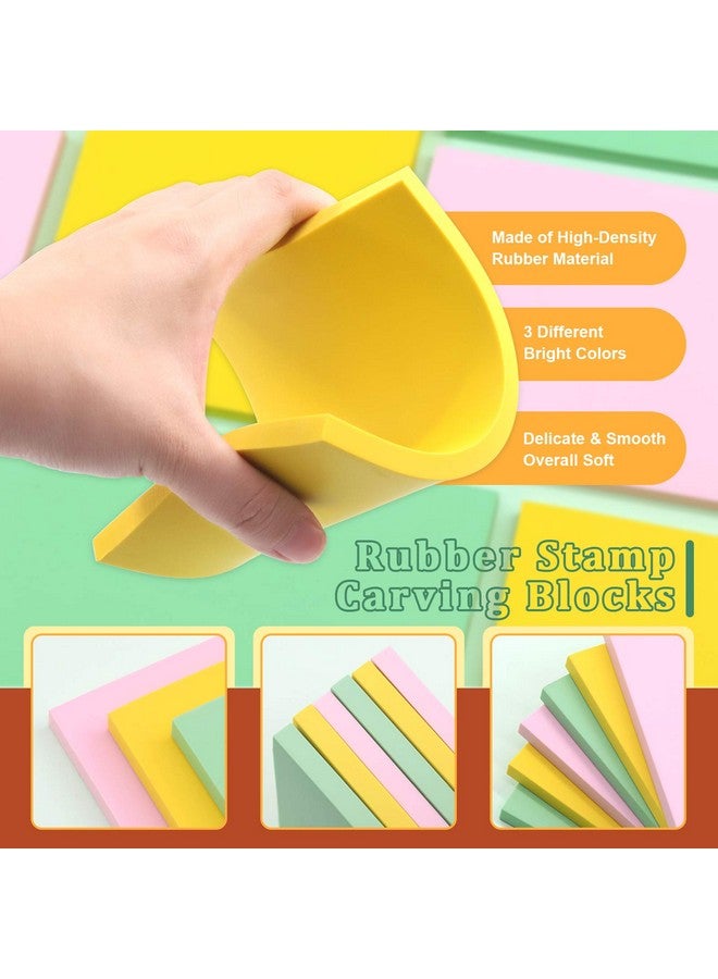 Keadic 12Pcs Soft Rubber Carving Blocks Kit Comes With Linoleum Cutter Tools & 2 Inches Rubber Roller Brayer Rollers Glue Roller For Ink Paint Block Stamping Printmaking Wallpaper And Arts & Crafts - Image 4