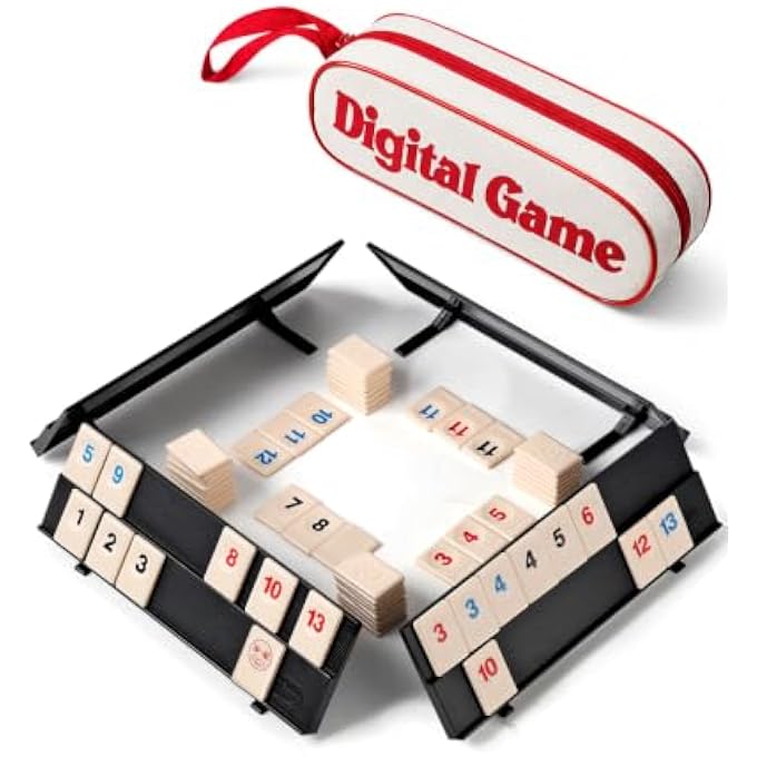 Compact Rummy Travel Game with Bag, Classic Rummy Number Board Game - Image 3