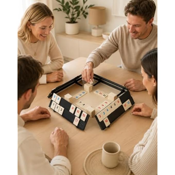 Compact Rummy Travel Game with Bag, Classic Rummy Number Board Game - Image 4