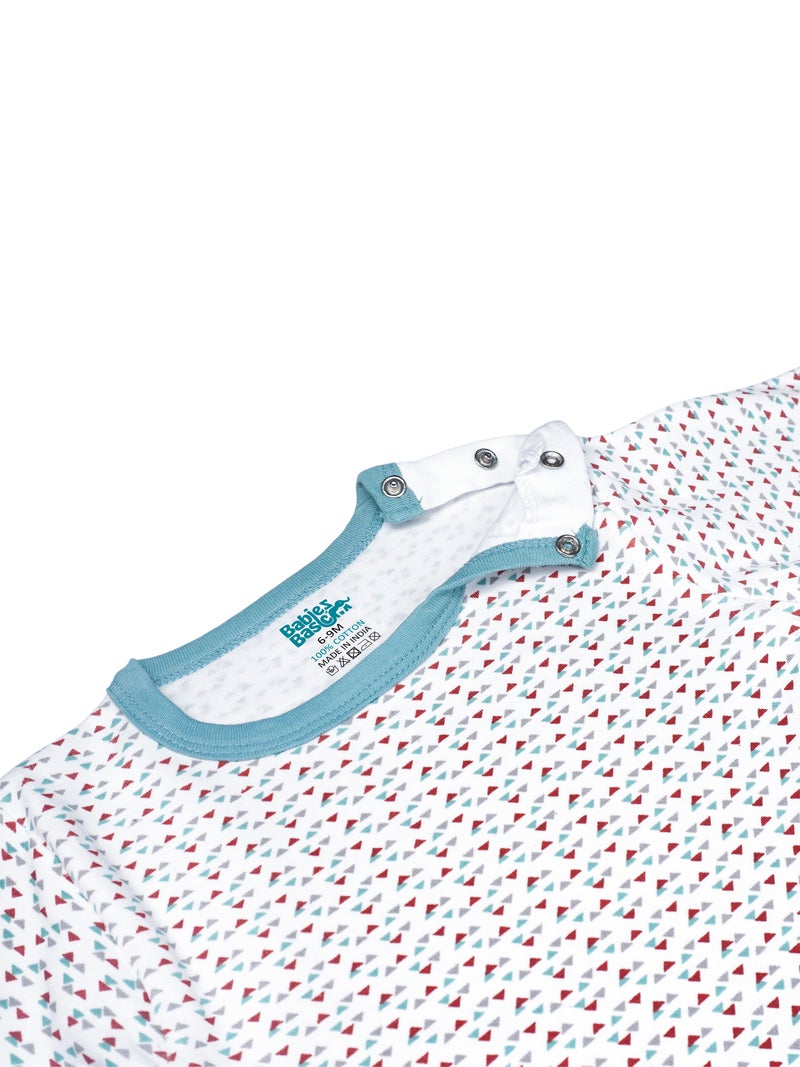 بابيز_بيسك بيبيز بيسك مجموعة هدايا مكونة من 5 قطع قطنية 100٪ للجنسين تشمل السالوبيت ، والرمبر ، والقفازات ، والقبعة ، والبيجامة/البذلة. - Image 5